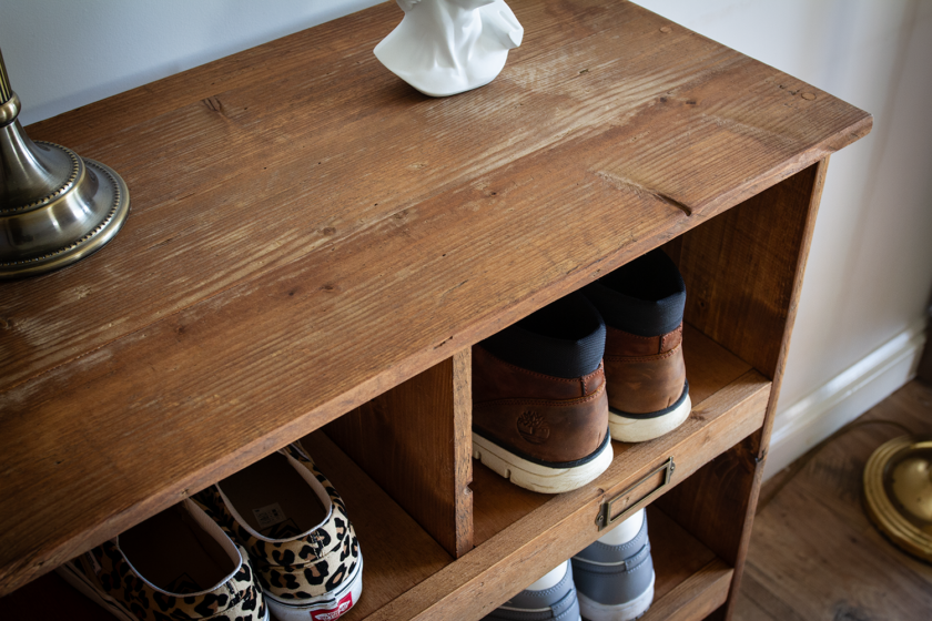 Rustic shoe storage